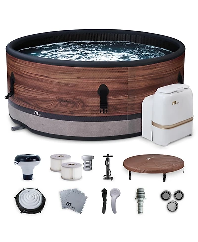 MSpa M Spa Round Inflatable Bubble Massage Spa, 4 to 6 Person Outdoor Hot Tub, Duet