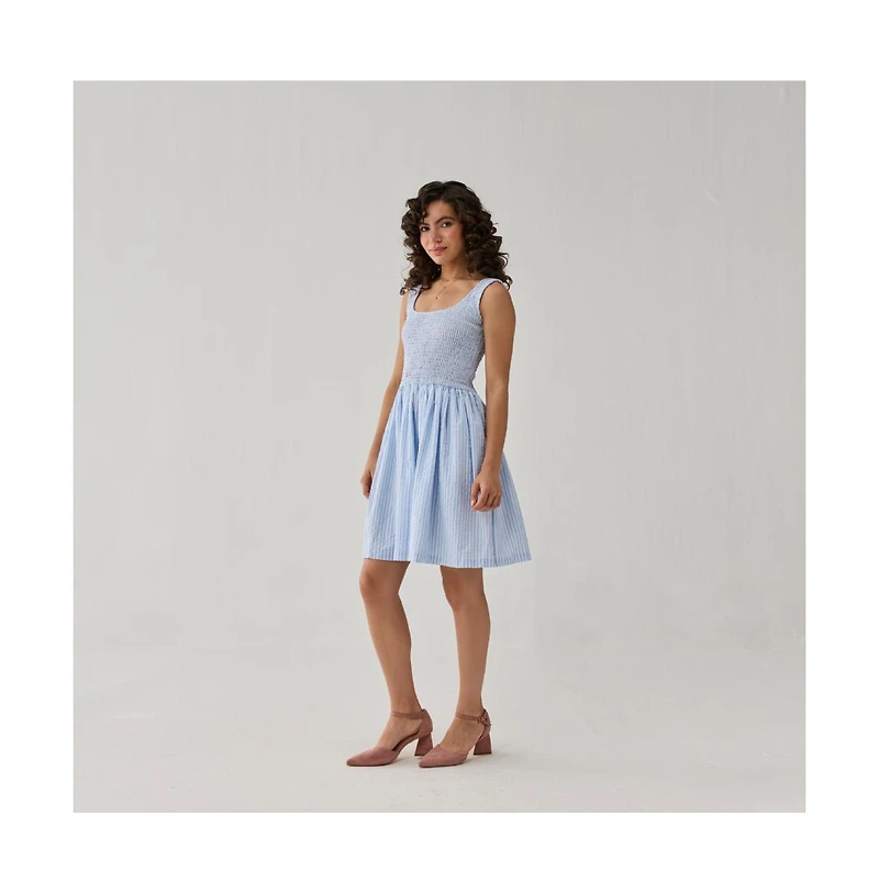 Reistor Women's Smocked Tencel Short Dress