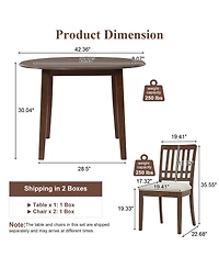 Streamdale Furniture 2-Person Folding Wood Dining Set with 2 Chairs