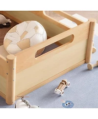 Streamdale Furniture Floor Platform Bed with Guardrails, Low Profile, No Box Spring Needed