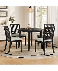Streamdale Furniture 5-Piece Round Dining Set for 4 - Wood Table and 4 Chairs