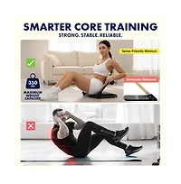 Squatz Ab Machine for Core Workout, Adjustable Sit-Up Trainer with Auto Rebound, 3 Resistance Levels