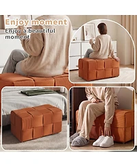 Streamdale Furniture Corduroy Square Ottoman Foot Rest