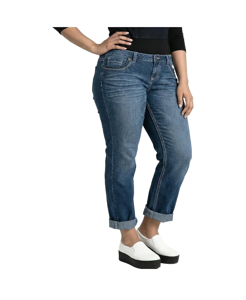 Standards & Practices Women's Distressed Boyfriend Jeans