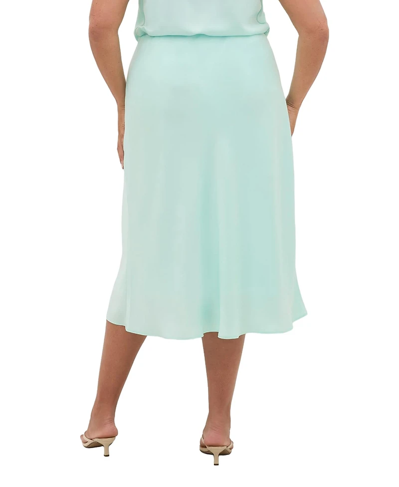 City Chic Women's Plus Miranda Satin Midi Skirt