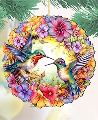 Designocracy Hummingbirds Wreath Christmas Ornament