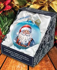 Designocracy Santa's Magical Presence Ball Christmas Mercury Glass Ornaments G. DeBrekht