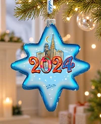 Designocracy 2024 Dated Star Christmas Mercury Glass Ornaments G. DeBrekht