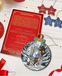 Designocracy Gather In Peace Father Winter Animals Holiday Ornaments, Set of 2