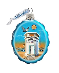 G.DeBrekht Laguna Beach Tower Hand Painted Glass Ornament