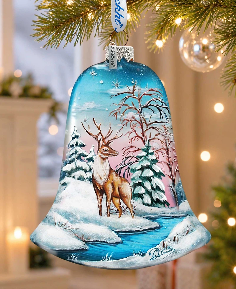 G.DeBrekht Winter Deer Bell Holiday Ornament
