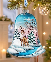 G.DeBrekht Winter Deer Bell Holiday Ornament