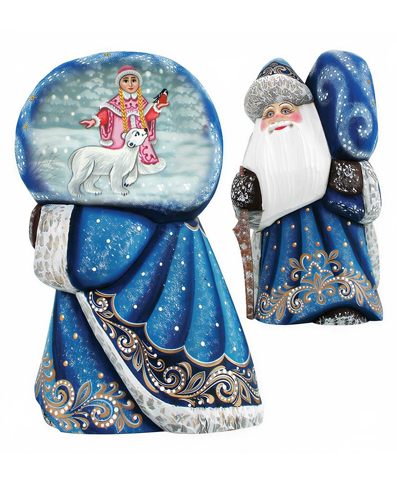 G.DeBrekht Woodcarved Hand Painted Santa Delightfully Fun Yuletide Figurine