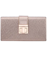 Nina Embossed Woven Turnlock Minaudiere Small Handbag