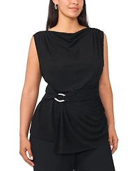 Msk Plus Cowl Shirred Waist Top