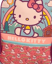 Accessory Innovations Boys' and Girls' Hello Kitty Backpack, Lunch Bag, Water Bottle, Zip Case and Carabiner, 5-Piece Set