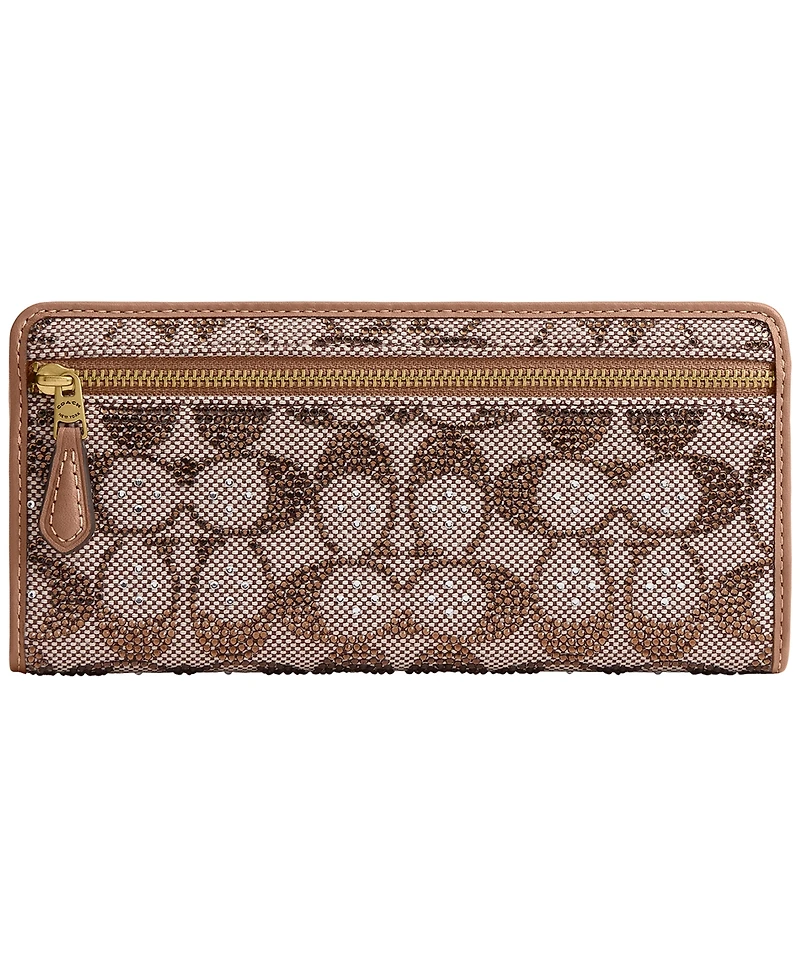 Coach Crystal Signature Jacquard Essential Slim Wallet