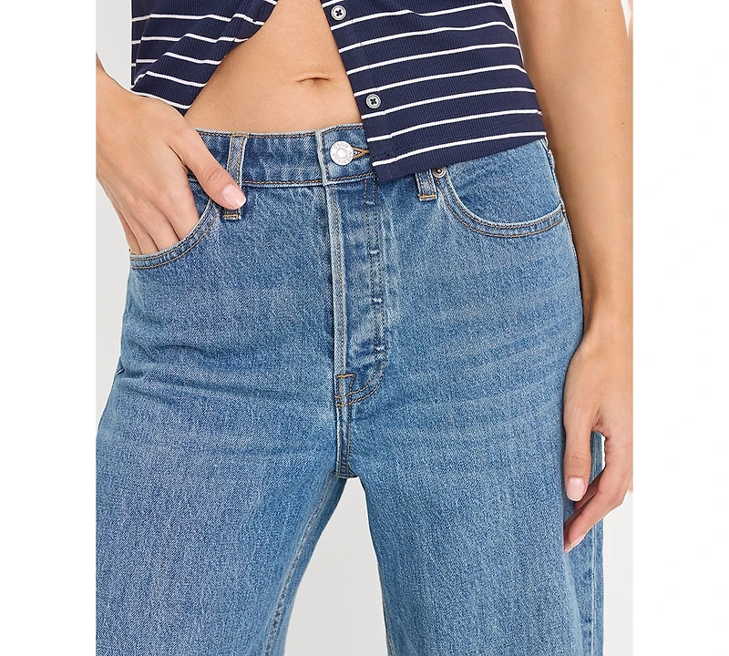 Good American Women's Vintage-Inspired High-Rise Wide-Leg Jeans