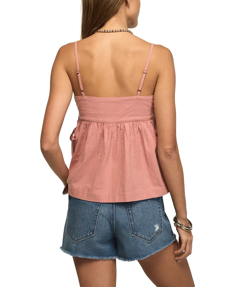 Lucky Brand Women's Beaded Yoke Swing Square Neck Tank Top