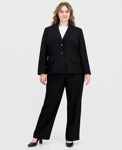 Le Suit Plus Four-Pocket Jacket & Fly-Front Wide-Leg Pants