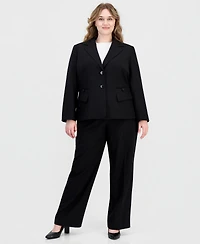 Le Suit Plus Four-Pocket Jacket & Fly-Front Wide-Leg Pants