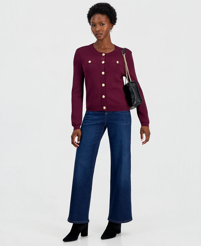 I.n.c. International Concepts Women's Petite Structured Button-Front Cardigan, Macy's Exclusive