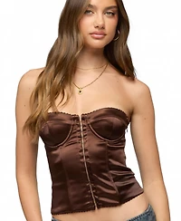 Edikted Women's Alya Strapless Satin Effect Corset