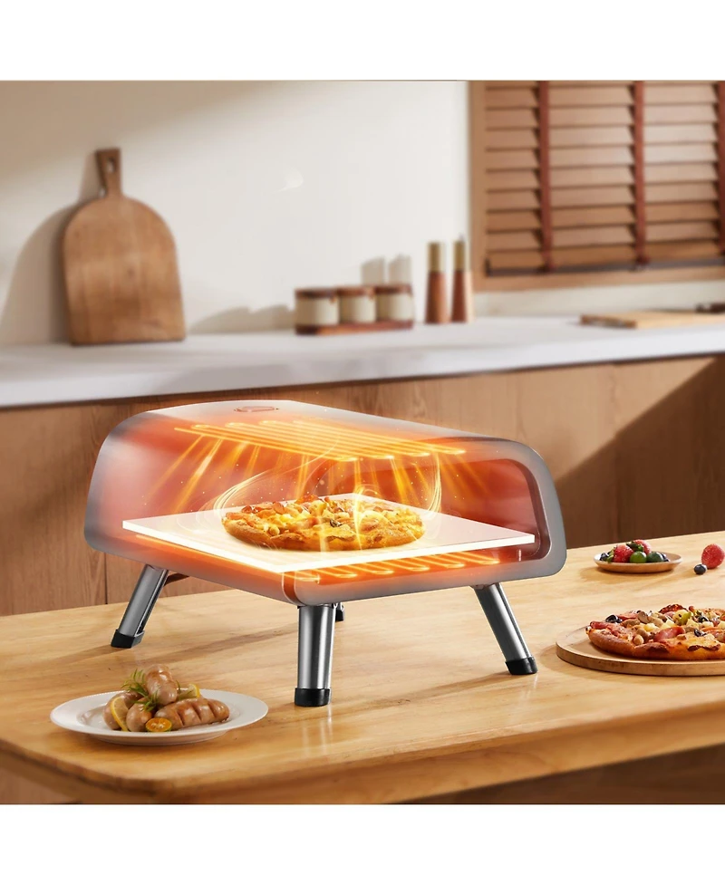 Cozito Countertop Electric Pizza Oven, 12 in Stainless Steel Pizza Maker with Stone and Spatula