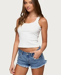 Edikted Women's Gemstone and Bead Ribbed Tank Top