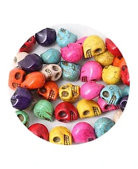 Sevorley 40Piece Set Stone Skull-Shaped Loose Beads for Diy Jewelry