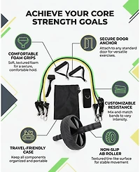 Sevorley Resistance Training and Ab Bundle with Tube Kit and Sturdy Ab Wheel