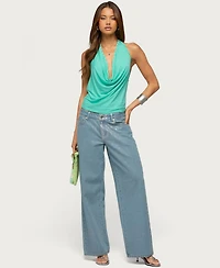 Edikted Women's Sephie Stud Cowl Neck Halter Top
