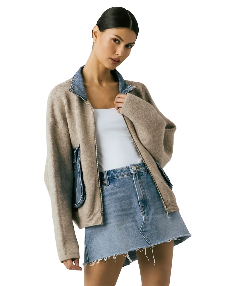 Blank Nyc Women's High Mock Collar Jacket