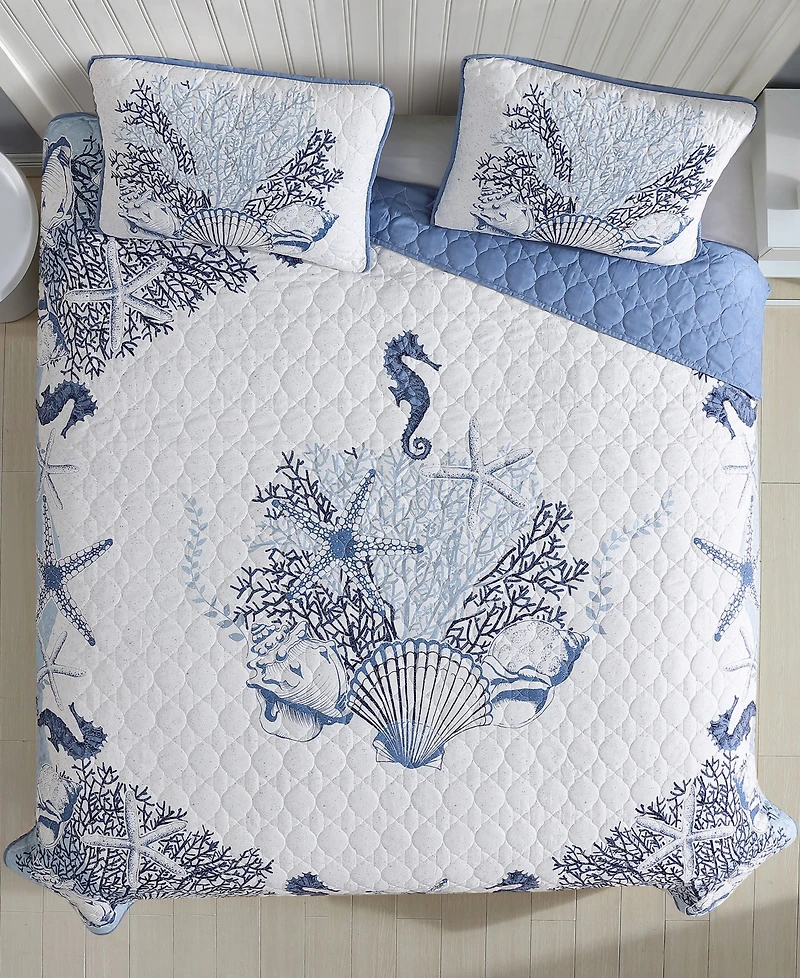 Carribbean Joe Coastal 3-Piece Quilt Set, Full/Queen