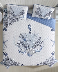 Carribbean Joe Coastal 3-Piece Quilt Set, Full/Queen
