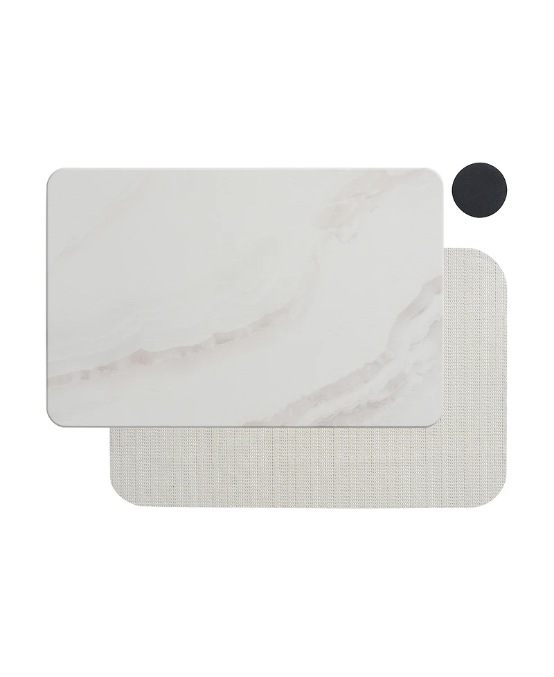 Vcny Home Marble Diatomite Stone Bath Mat, 16" x 24"