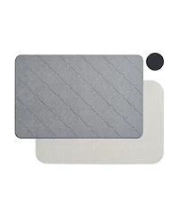 Vcny Home Carved Trellis Diatomite Stone Bath Mat, 16" x 24"