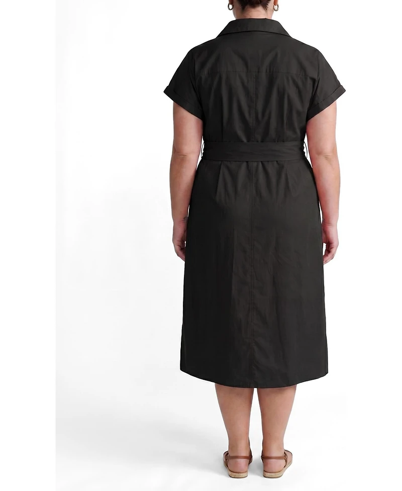 Universal Standard Plus Sandy Stretch Poplin Shirtdress