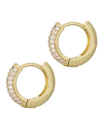 Adornia Gold Cubic Zirconia Huggie Chubby Hoop Earrings