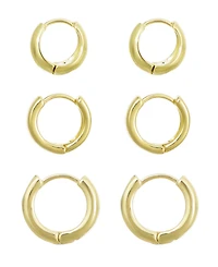 Adornia Gold Huggie Hoop 3-Piece Earring Set