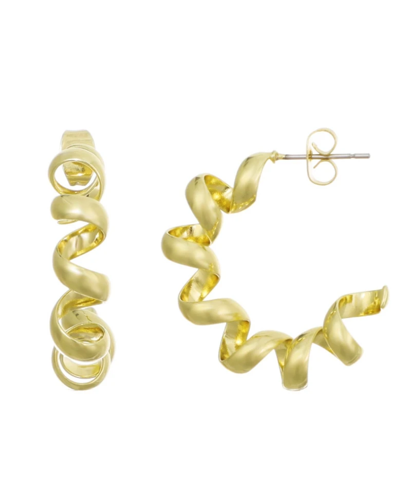 Adornia Gold Lightweight Coil Hoop Earrings