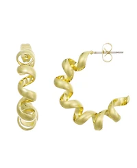 Adornia Gold Lightweight Coil Hoop Earrings