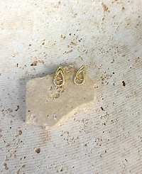 Adornia Gold Cubic Zirconia Overlap Teardrop Earrings