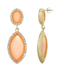 Adornia Gold Crystal Blue Statement Earrings