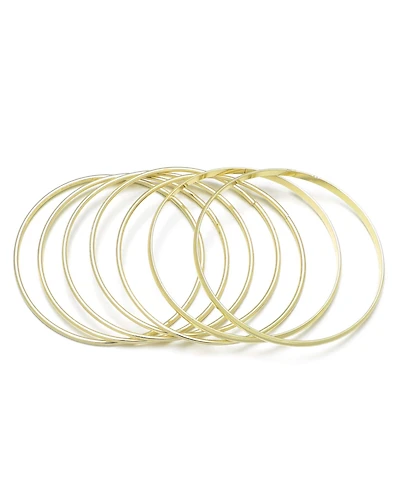Adornia Gold-Plated Thin Bangle Bracelet 6-Piece Set