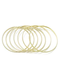 Adornia Gold-Plated Thin Bangle Bracelet 6-Piece Set