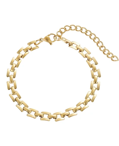 Adornia Tarnish Resistant Gold Grid Chain Bracelet