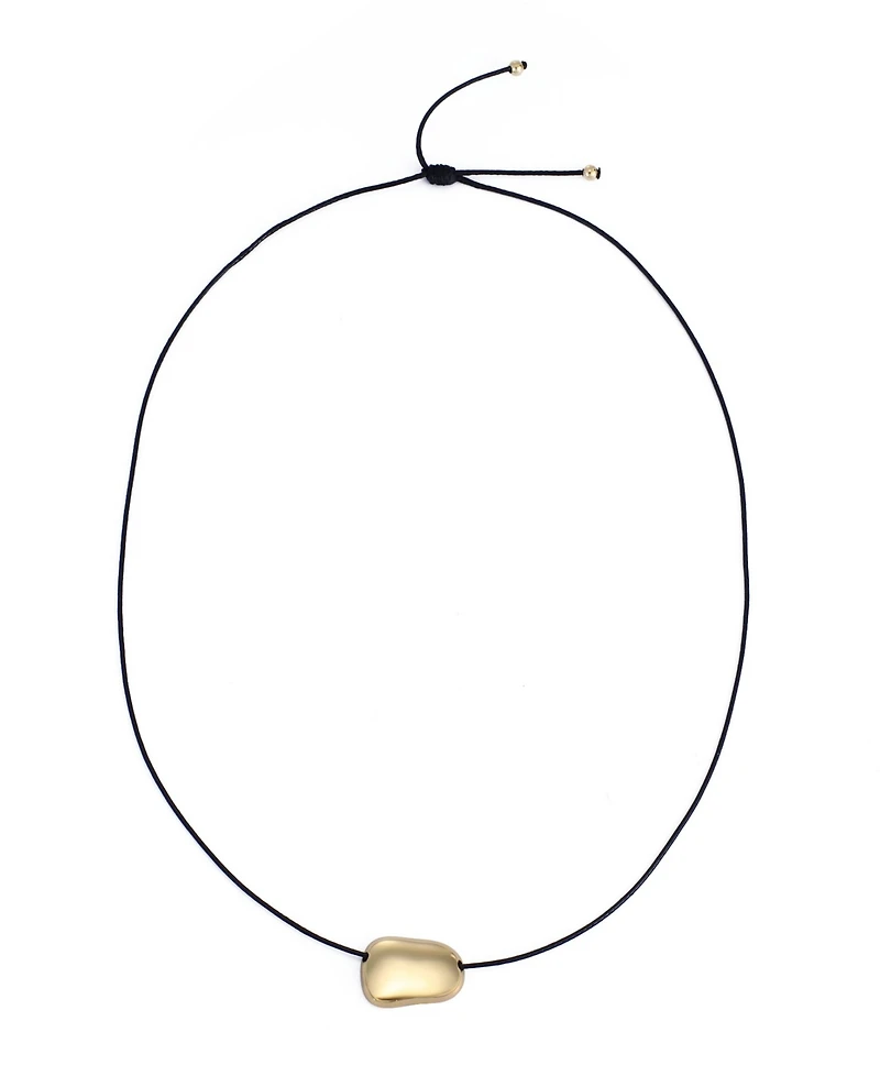 Adornia Gold Sliding Pebble on a Chord Necklace