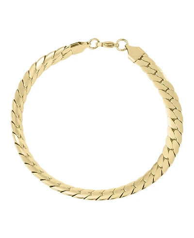 Adornia Tarnish Resistant Gold Flat Curb Chain Bracelet