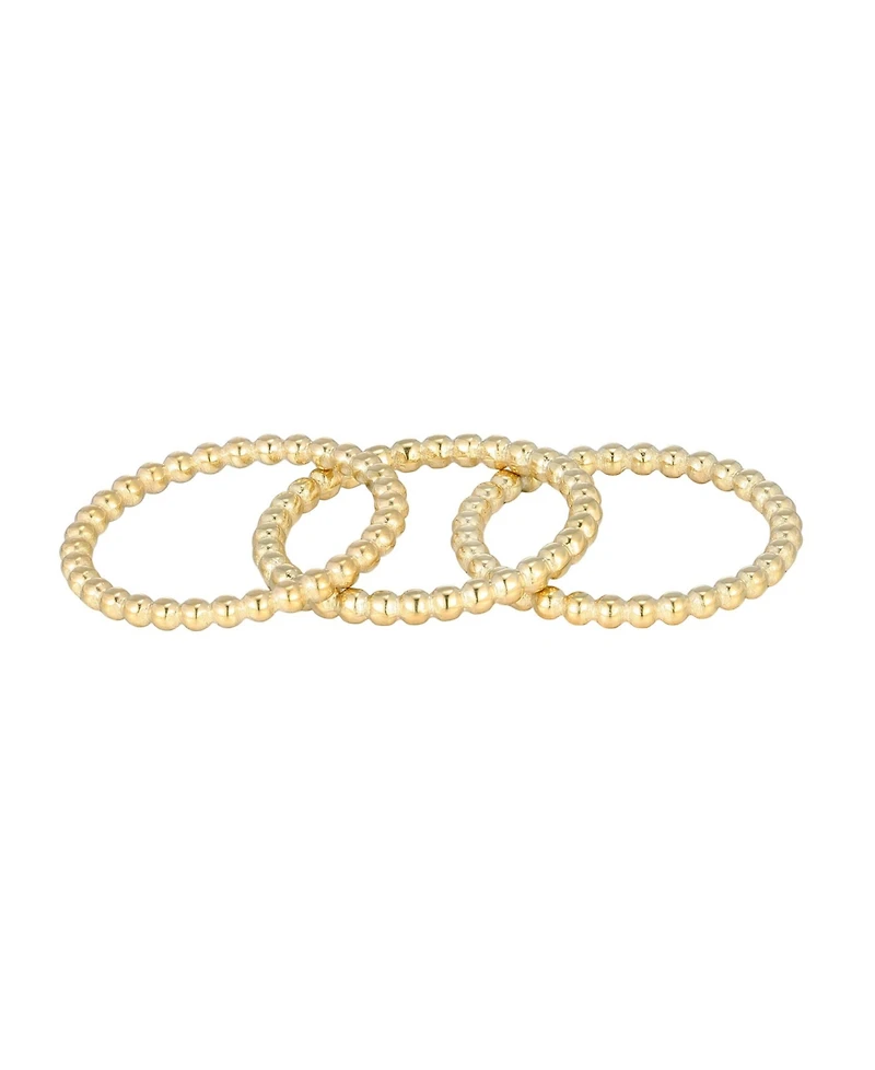 Adornia Tarnish Resistant Gold Set of Three Bead Rings